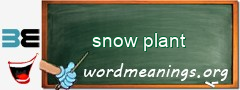 WordMeaning blackboard for snow plant
